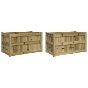vidaXL Plantenbakken 2 st cm ge&iuml;mpregneerd hout