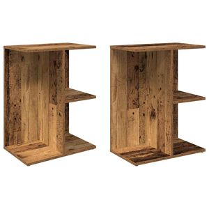 vidaXL Nachtkastjes 2 st 46,5x29x61 cm bewerkt hout oud houtkleurig