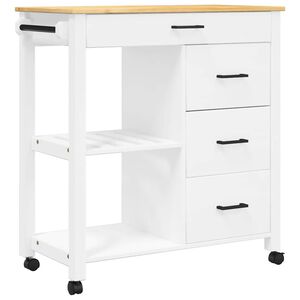 vidaXL Keukentrolley MONZA 84x40x88,5 cm massief grenenhout
