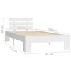 vidaXL Bedframe massief grenenhout wit 90x200 cm