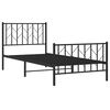 vidaXL Bedframe met hoofd- en voeteneinde metaal zwart 90x200 cm