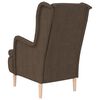 vidaXL Fauteuil met massief rubberwood poten stof bruin