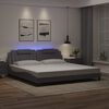 vidaXL Bedframe "Viana" met LED zonder matras grijs 200x200 cm