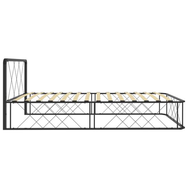 vidaXL Bedframe metaal zwart 90x200 cm