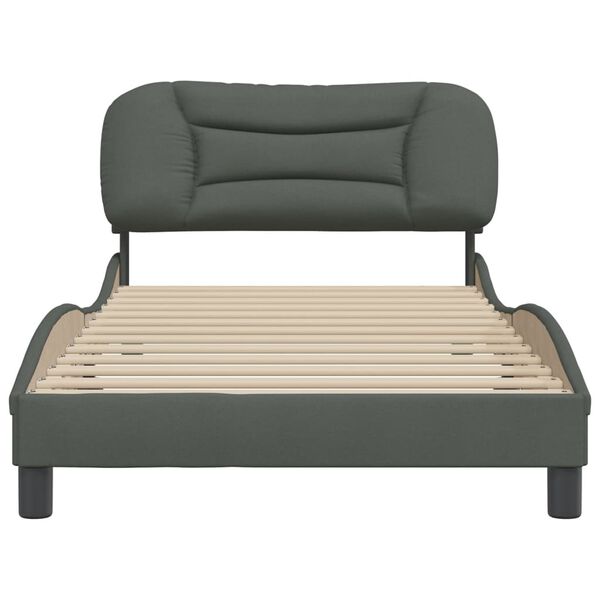 vidaXL Bedframe zonder matras "Hvar" 100x200 cm stof donkergrijs