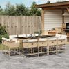 vidaXL 13-delige Tuinset met kussens poly rattan beige