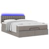 vidaXL Bed poef met matras en LED's 140x190 cm stof taupe