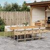 vidaXL 9-delige Tuinset met kussens poly rattan beige