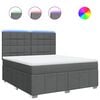 vidaXL Boxspring met matras stof donkergrijs 180x200 cm