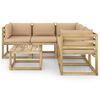 vidaXL 6-delige Loungeset met beige kussens