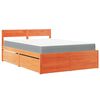 vidaXL Bed met lades en matras massief grenenhout wasbruin 140x190 cm