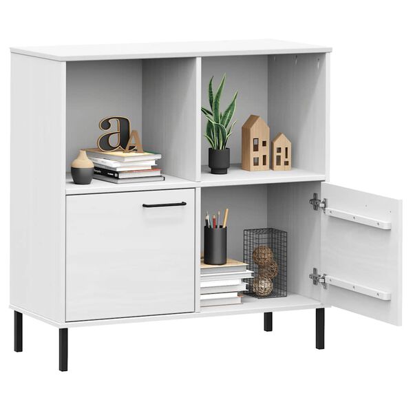 vidaXL Boekenkast met metalen poten OSLO 90x35x90,5 cm hout wit