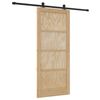 vidaXL Schuifdeur Naturel en Zwart 86 x 198,5 cm Massief grenenhout