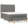 vidaXL Boxspring met matras stof donkergrijs 140x190 cm
