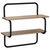 vidaXL Wandschap met 2 niveaus Artisanaal eiken 60 x 24,5 x 61 cm