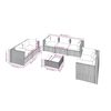 vidaXL 8-delige Loungeset met kussens poly rattan grijs