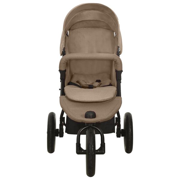 vidaXL Kinderwagen staal taupe
