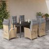 vidaXL 7-delige Tuinset met kussens poly rattan beige
