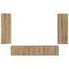 vidaXL Tv-meubelset Wandgemonteerd 4 pcs Artisan Eiken Bewerkt hout