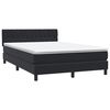 vidaXL Boxspring met matras fluweel zwart 160x220 cm