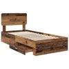 vidaXL Bedframe met hoofdeinde Oudhout 100 x 200 cm Bewerkt hout