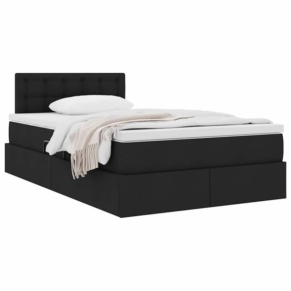 vidaXL Opbergbed met matras met matras Zwart 120 x 190 cm Bewerkt hout