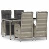 vidaXL 5-delige Tuinset met kussens poly rattan grijs