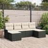 vidaXL Tuin Sofa Set met opslag 6 pcs Zwart poly rattan