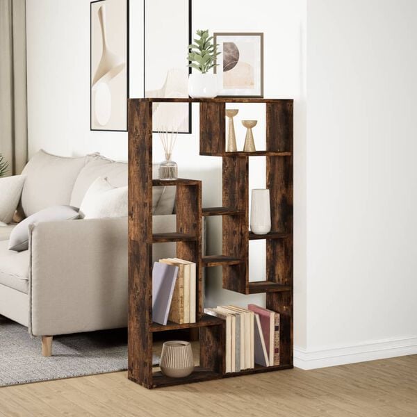 vidaXL Boekenkast 72x20x120 cm bewerkt hout gerookt eikenkleurig