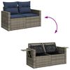 vidaXL 6-delige Loungeset met kussens poly rattan acacia grijs