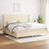 vidaXL Boxspring met matras stof cr&egrave;mekleurig 200x200 cm
