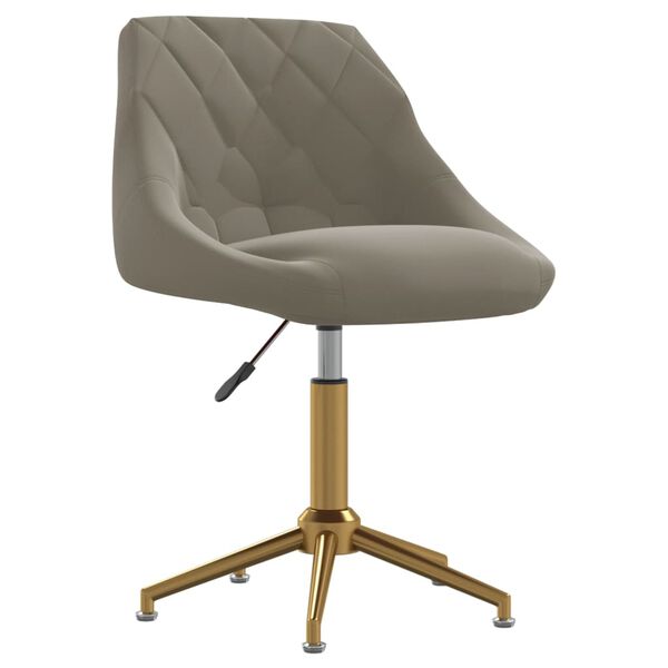 vidaXL Eetkamerstoel draaibaar fluweel lichtgrijs