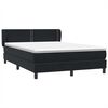 vidaXL Boxspring met matras fluweel zwart 160x210 cm