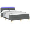 vidaXL LED Box Spring Bed met matras Donkergrijs 160 x 200 cm Stof