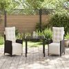 vidaXL Tuin eettafelset met kussen 3 pcs Bruin poly rattan