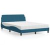 vidaXL Bed met matras "Dover" fluweel blauw 140x190 cm