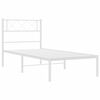 vidaXL Bedframe met hoofdbord metaal wit 100x200 cm