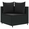 vidaXL 4-delige Loungeset met kussens poly rattan zwart