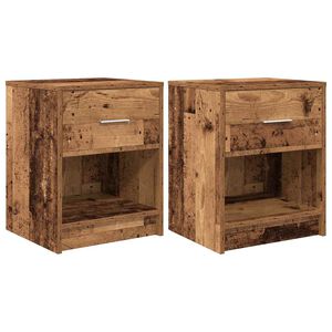 vidaXL Nachtkastjes 2 st met lade 40x34x50 cm oud houtkleurig