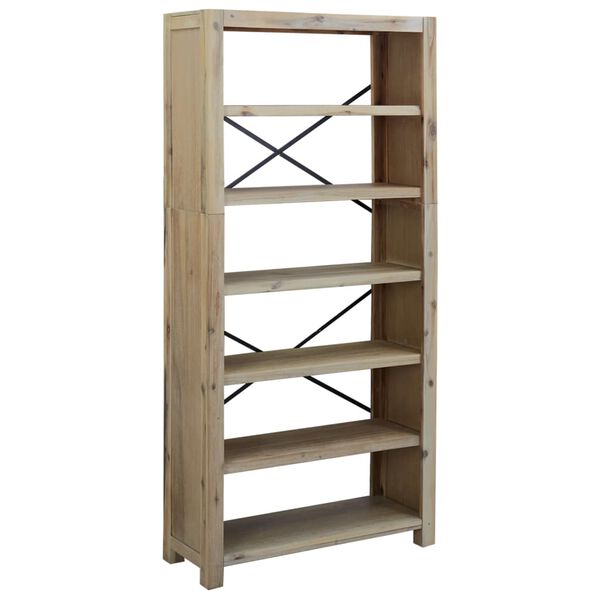 vidaXL Boekenkast met 6 schappen 80x30x170 cm massief acaciahout