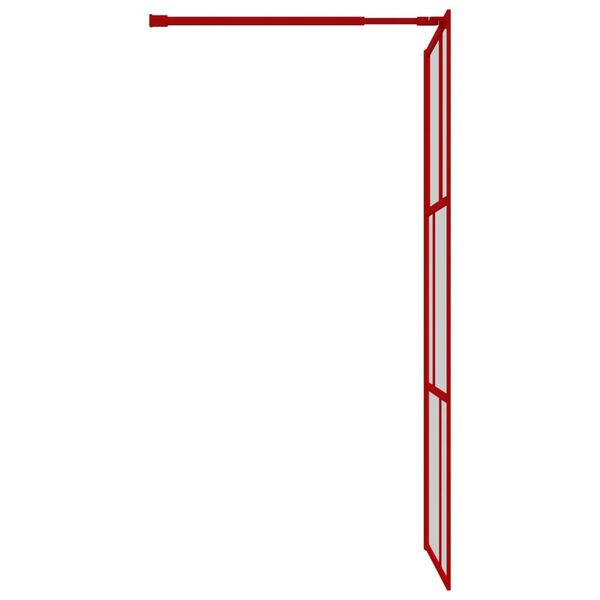 vidaXL Inloopdouchewand transparant 80x195 cm ESG-glas rood