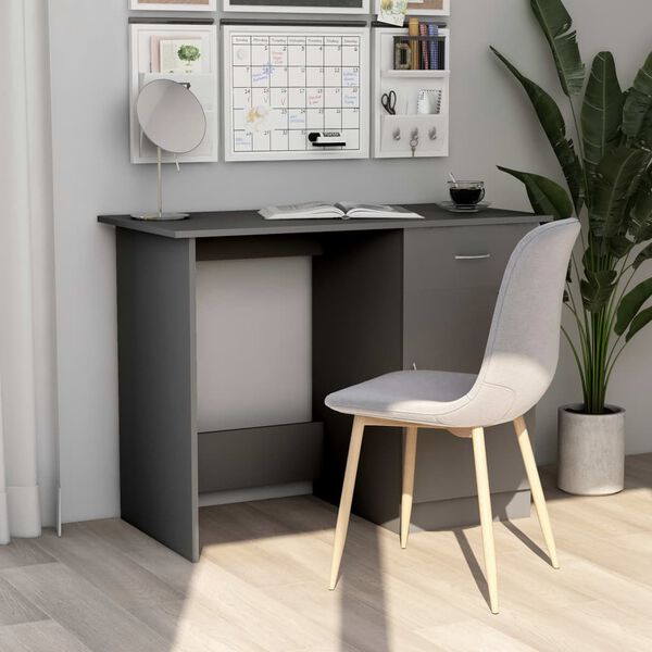 vidaXL Bureau 100x50x76 cm bewerkt hout grijs