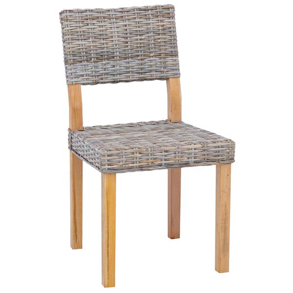 vidaXL Eetkamerstoel 2 pcs Kubu grijs 46 x 55 x 84 cm Kubu Rattan