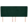 vidaXL Hoofdbord met randen 163x23x118/128 cm fluweel donkergroen