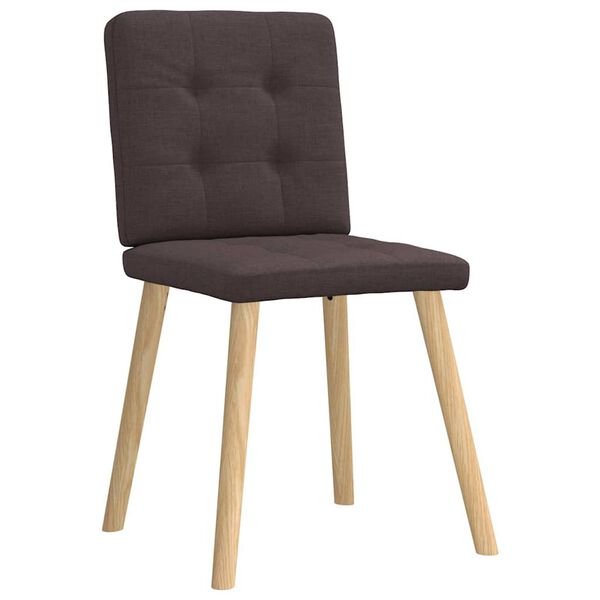 vidaXL Eetkamerstoelen 4 st stof donkerbruin