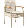vidaXL 4-delige Loungeset met kussens poly rattan beige