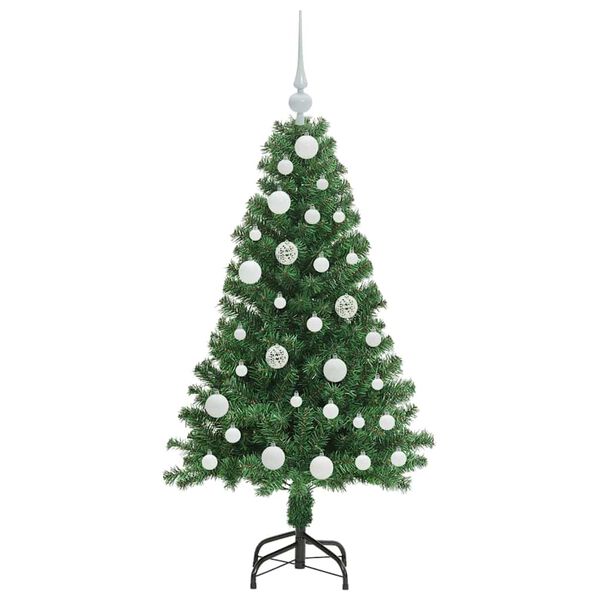 vidaXL Kunstkerstboom Groen 120 cm PVC en Staal en Kunststof