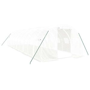 vidaXL Tuinkas met stalen frame 30 m&sup2; 10x3x2 m wit