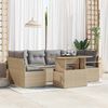 vidaXL Tuin Sofa Set met opslag met kussen 7 pcs Beige poly rattan