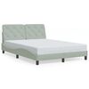 vidaXL Bedframe met LED zonder matras fluweel lichtgrijs 140x200 cm